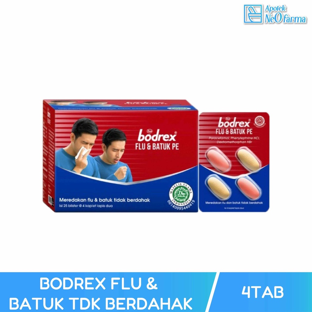 BODREX FLU & BATUK TDK BERDAHAK BIRU BOX 25 STR @ 4 TAB
