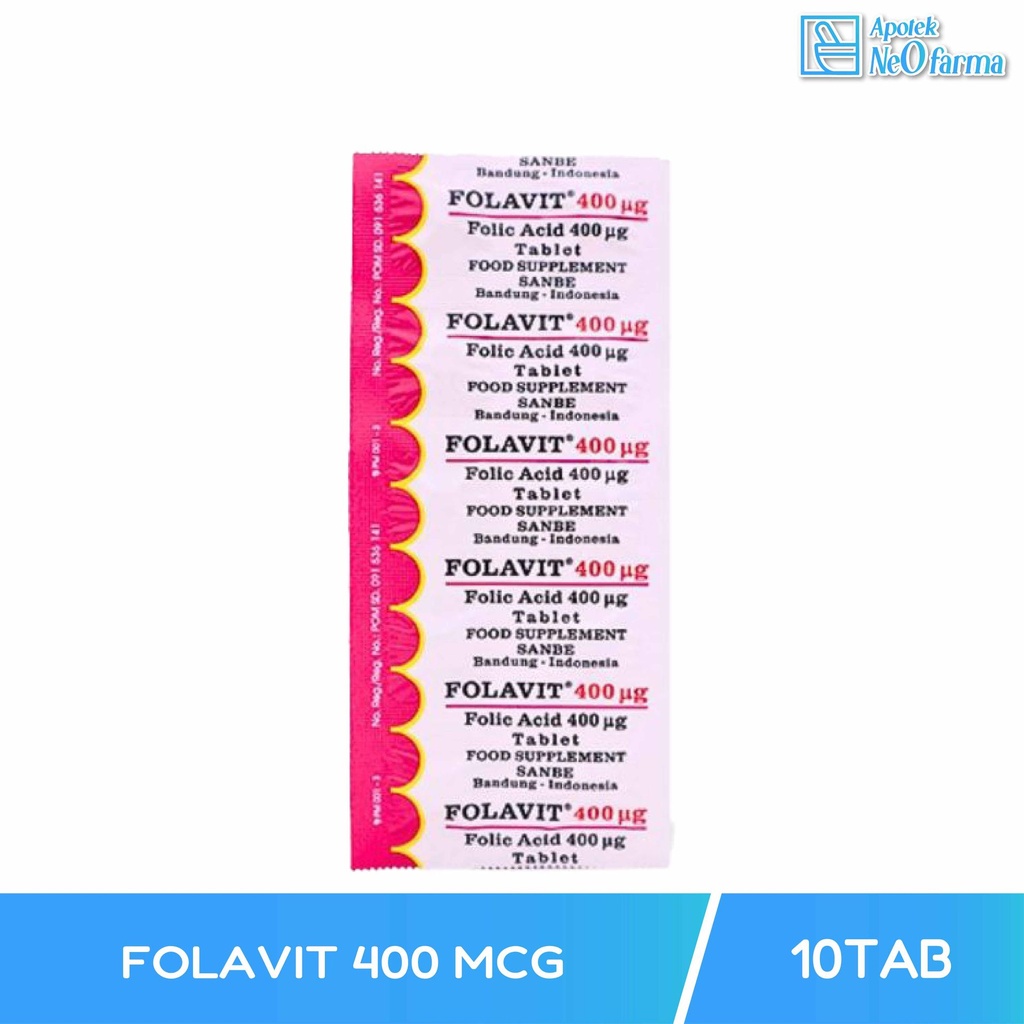 FOLAVIT 400 MCG BOX 10 STR @ 10 TAB