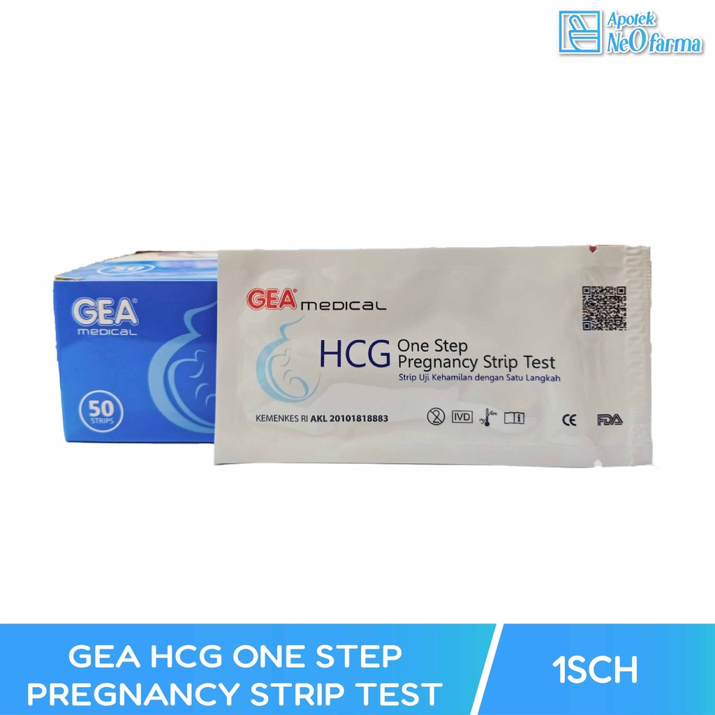 GEA HCG ONE STEP PREGNANCY STRIP TEST BOX 50 PCS