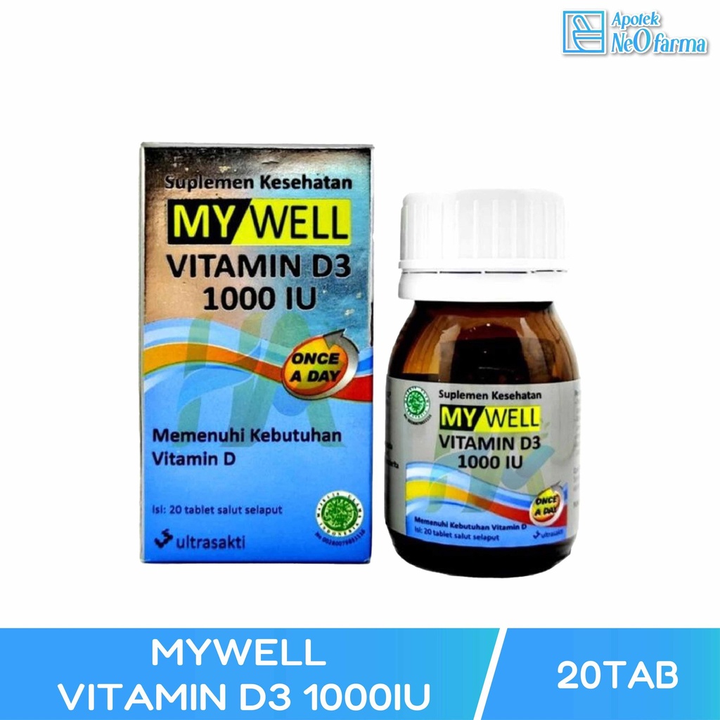 MYWELL VITAMIN D3 1000IU BTL 20 TAB