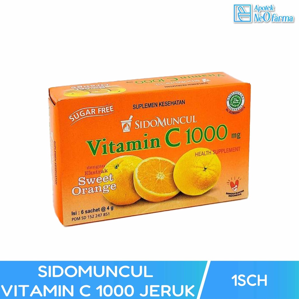 SIDOMUNCUL VITAMIN C 1000 RASA JERUK 4 GR PAK 10 BOX @ 6 SCHT