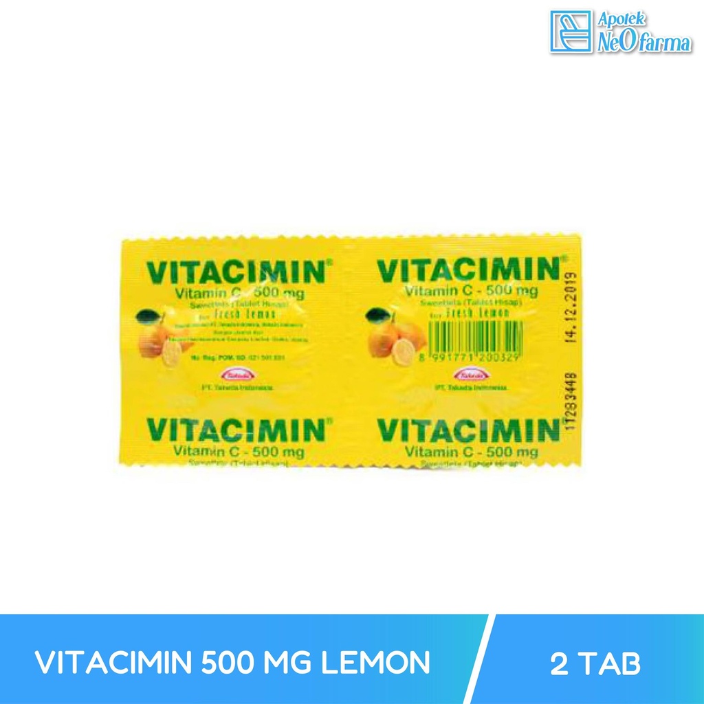 VITACIMIN 500 MG LEMON BOX 50 STR @2 TAB