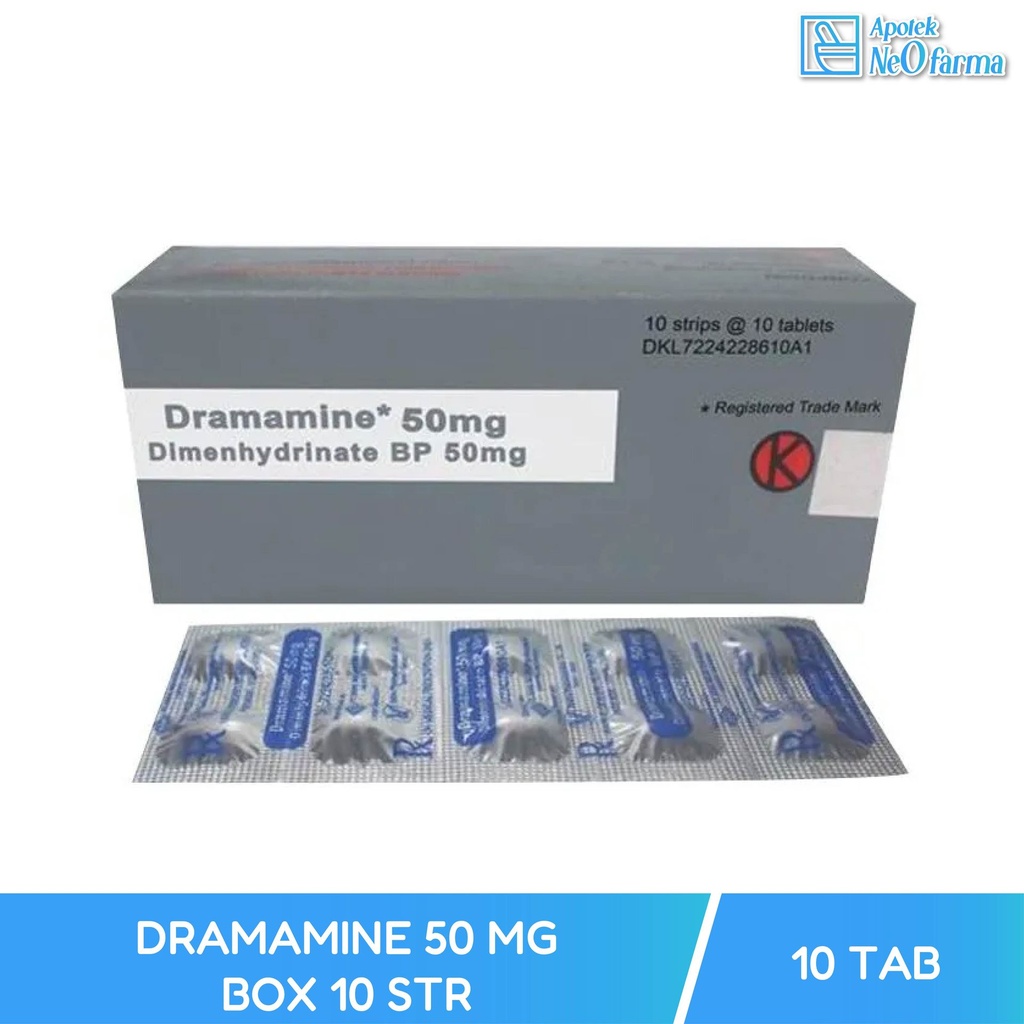 DRAMAMINE 50 MG BOX 10 STR @ 10 TAB