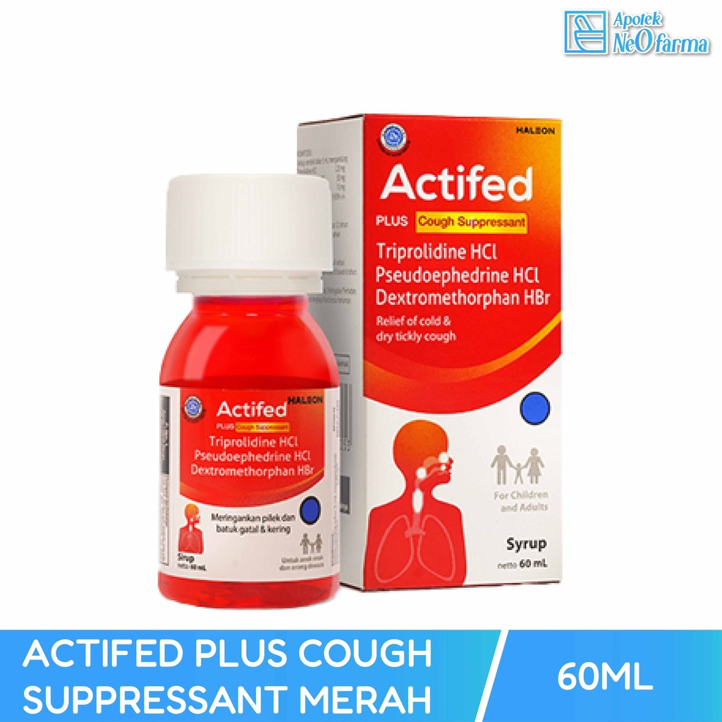 ACTIFED PLUS COUGH SUPPRESSANT MERAH SYR 60 ML
