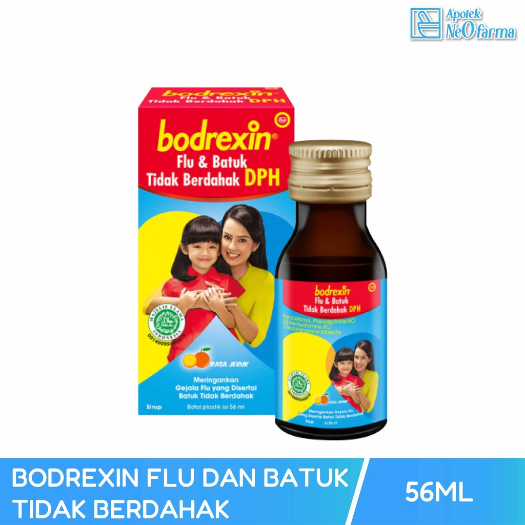 BODREXIN FLU DAN BATUK TIDAK BERDAHAK PE SYR 56 ML