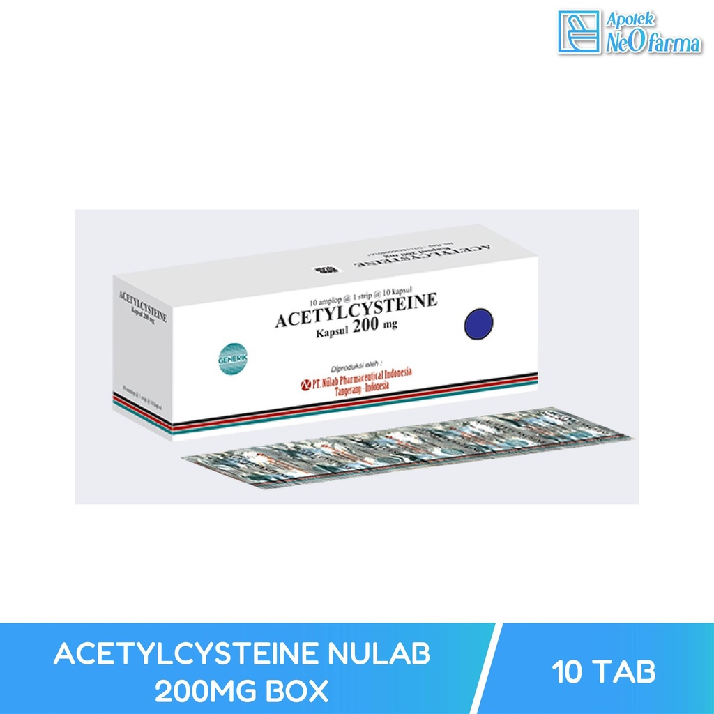 ACETYLCYSTEINE NULAB 200MG BOX 10 STR @ 10 CAP