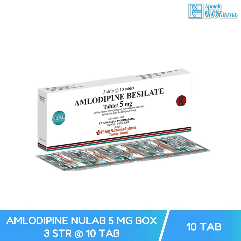 AMLODIPINE NULAB 5 MG BOX 3 STR @ 10 TAB