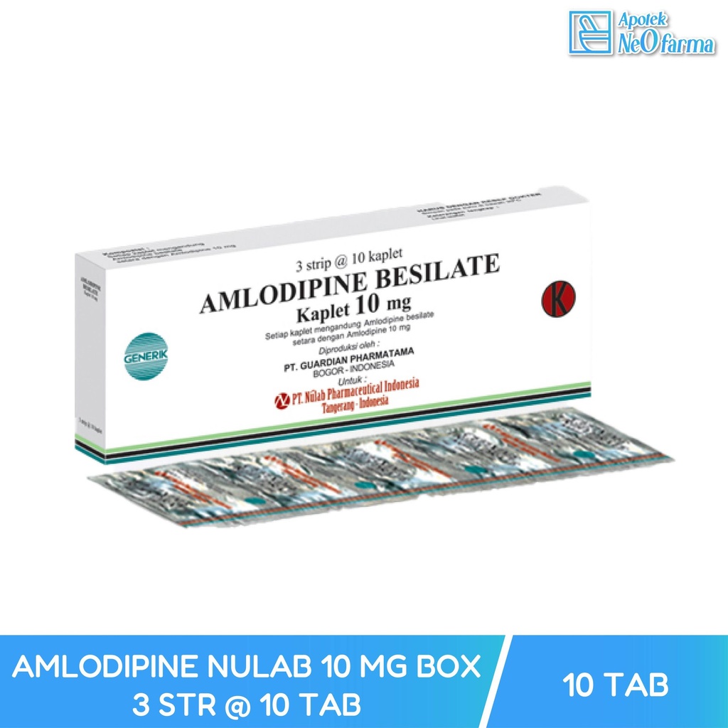 AMLODIPINE NULAB PHARMA 10 MG BOX 3 STR @ 10 TAB