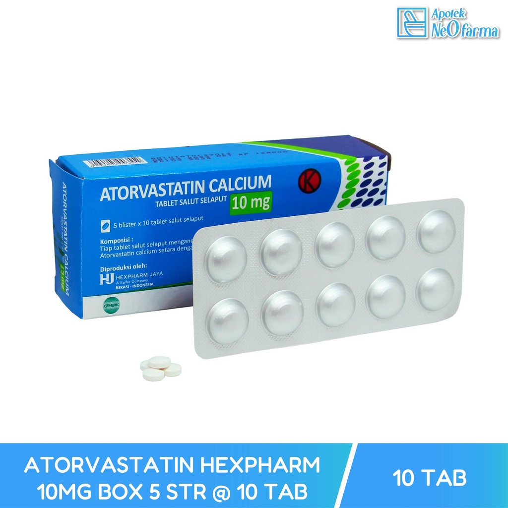 ATORVASTATIN HEXPHARM 10MG BOX 5 STR @ 10 TAB