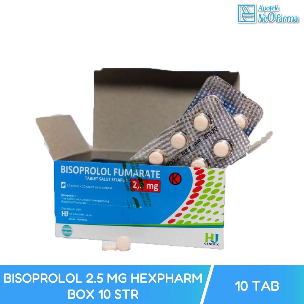 BISOPROLOL 2.5 MG HEXPHARM BOX 10 STR @10 TAB