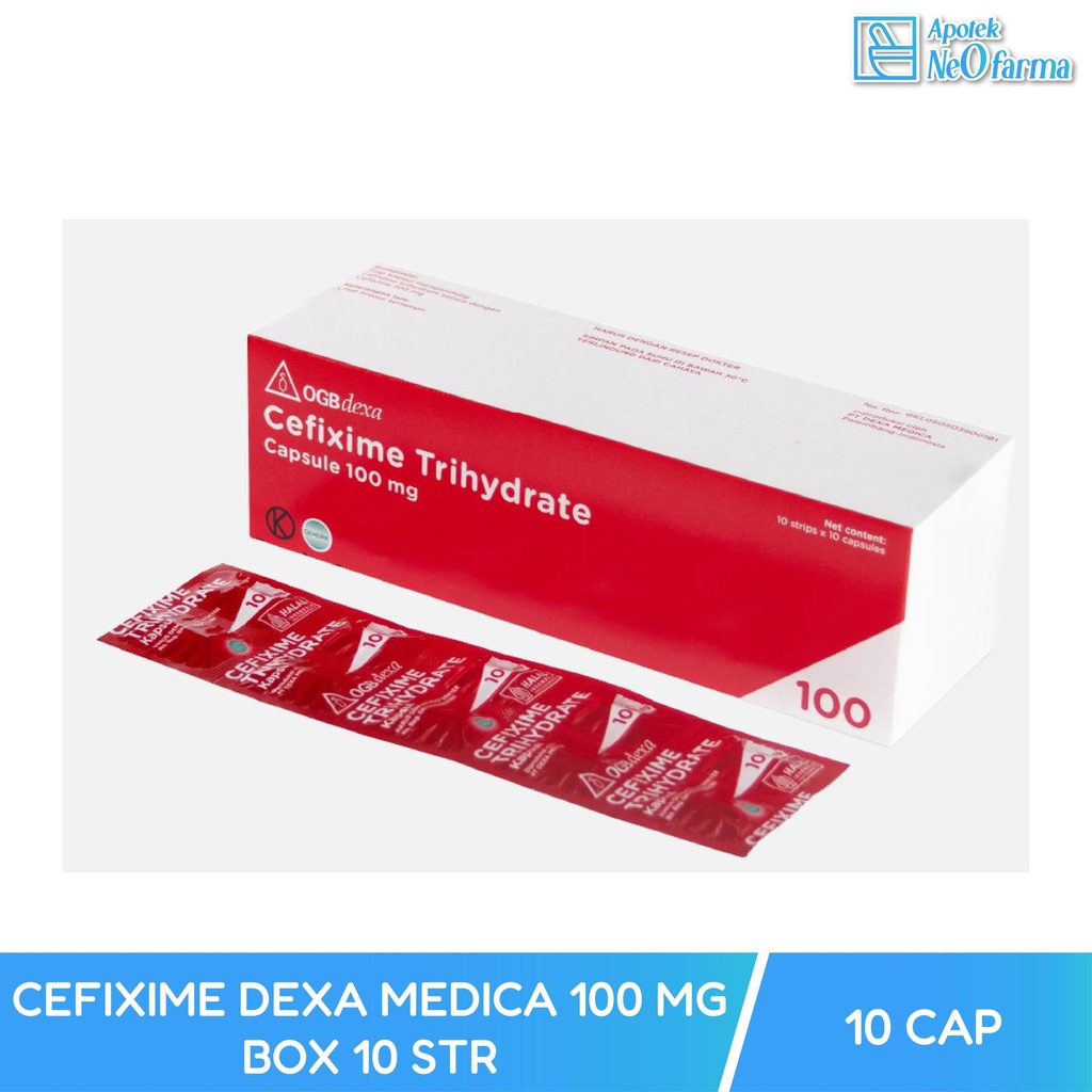 CEFIXIME DEXA MEDICA 100 MG BOX 10 STR @ 10 CAP
