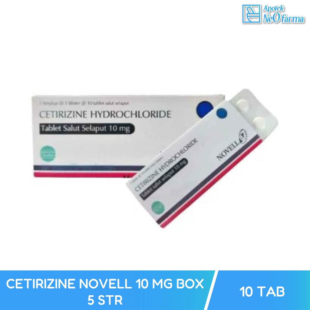 CETIRIZINE NOVELL 10 MG BOX 5 STR @ 10 TAB