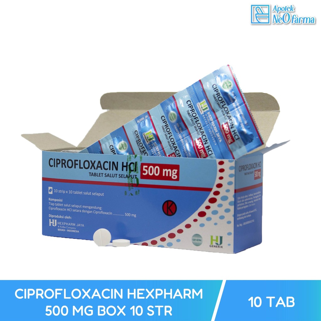 CIPROFLOXACIN HEXPHARM 500 MG BOX 10 STR @ 10 TAB