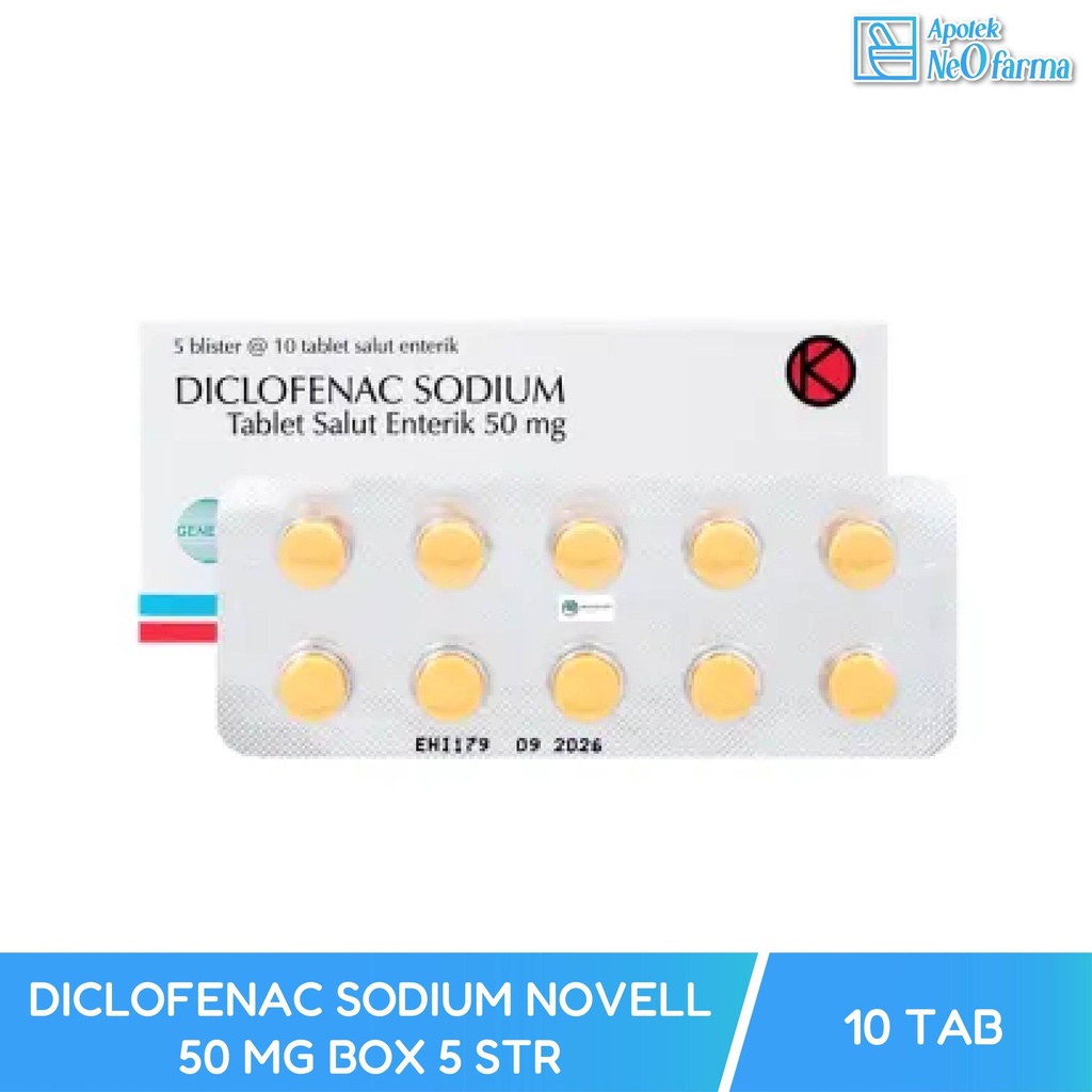 DICLOFENAC SODIUM NOVELL 50 MG BOX 5 STR @ 10 TAB