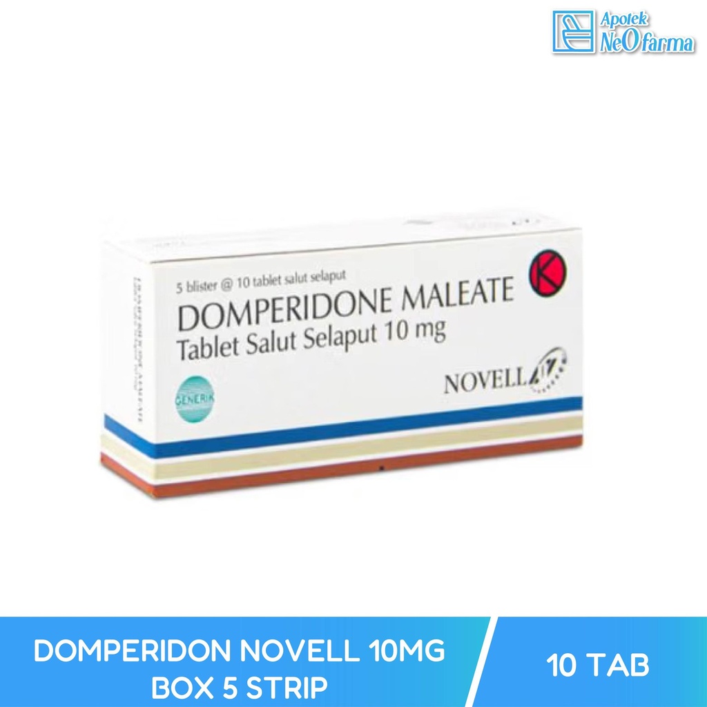 DOMPERIDONE NOVELL 10 MG BOX 5 STR @ 10 TAB