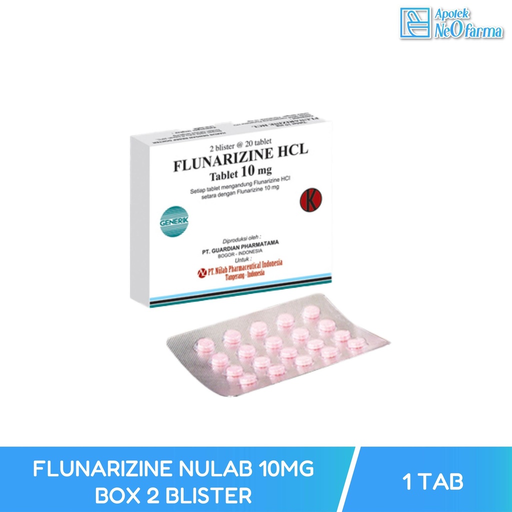 FLUNARIZINE NULAB 10MG BOX 2 BLISTER @ 20 TAB