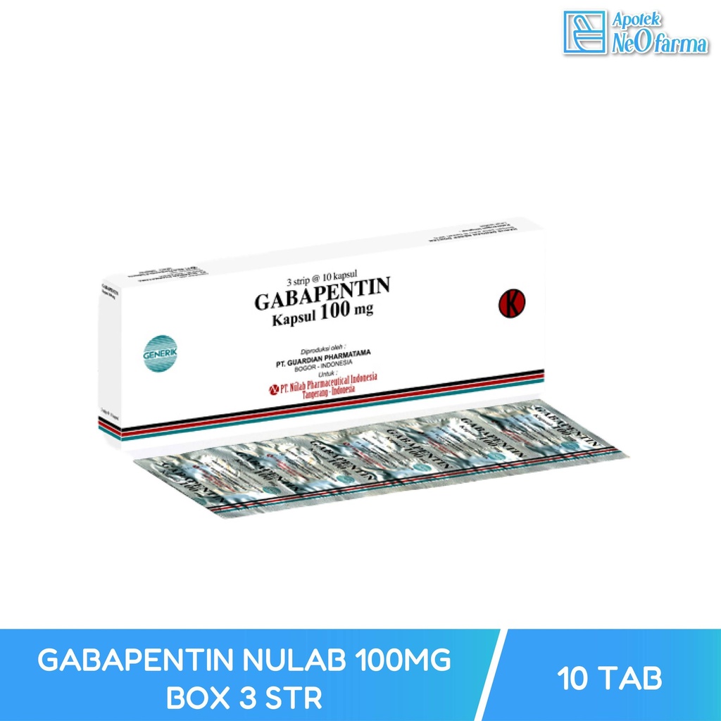 GABAPENTIN NULAB 100MG BOX 3 STR @ 10 CAP