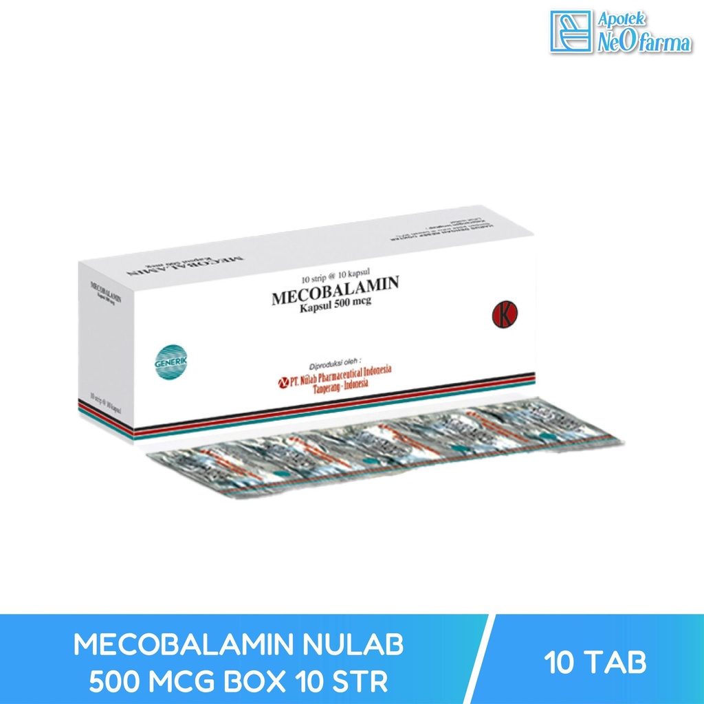 MECOBALAMIN NULAB 500 MCG BOX 10 STR @ 10 CAP