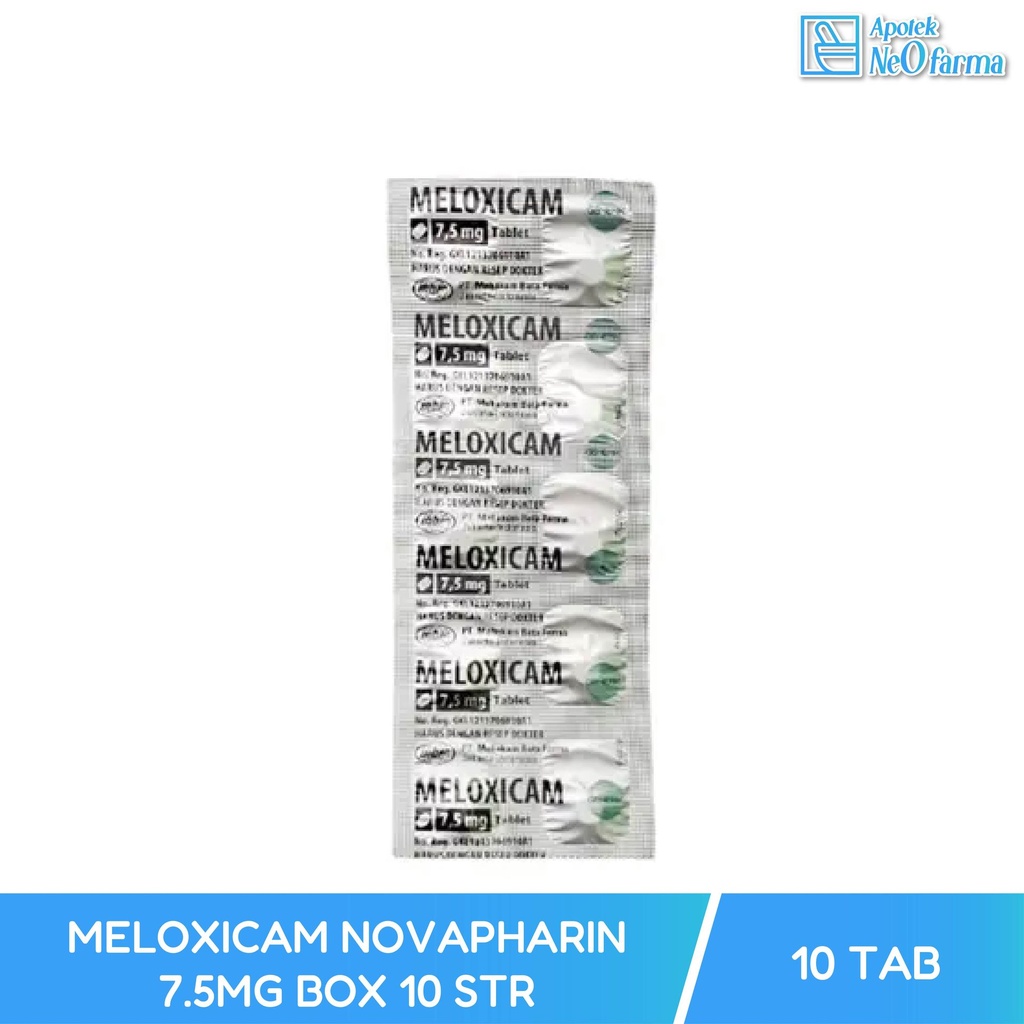MELOXICAM NOVAPHARIN 7.5MG BOX 10 STR @ 10 TAB