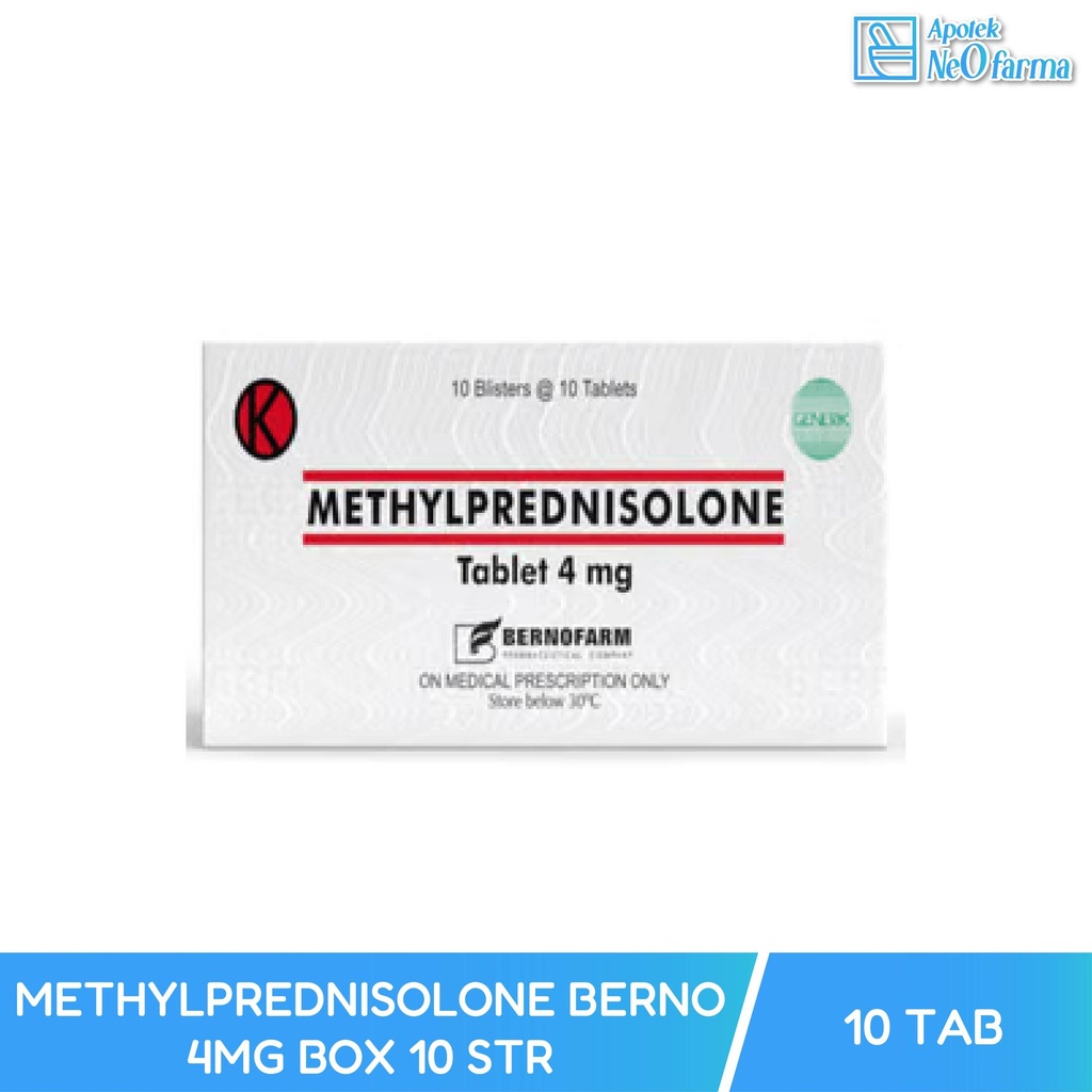 METHYLPREDNISOLONE BERNO 4MG BOX 10 STR @ 10 TAB