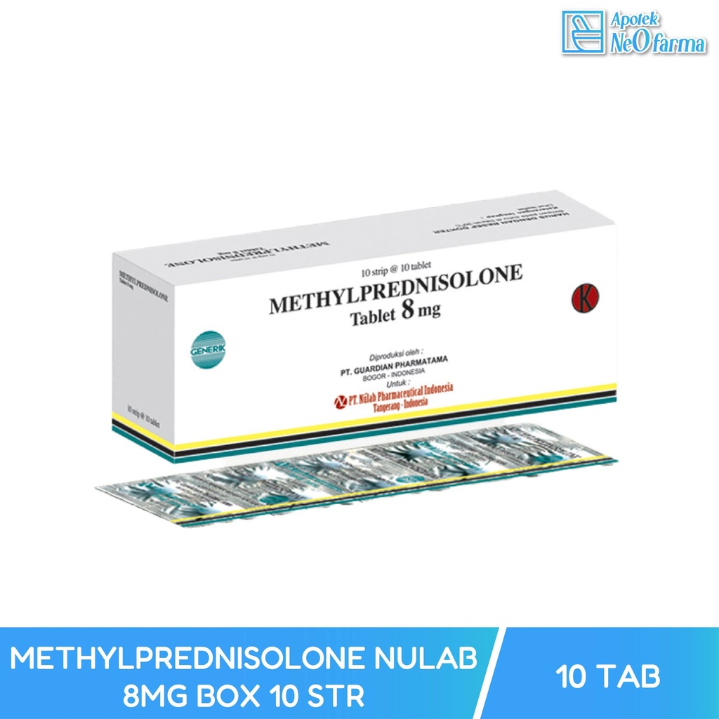 METHYLPREDNISOLONE NULAB FARMA 8MG BOX 10 STR @ 10 TAB