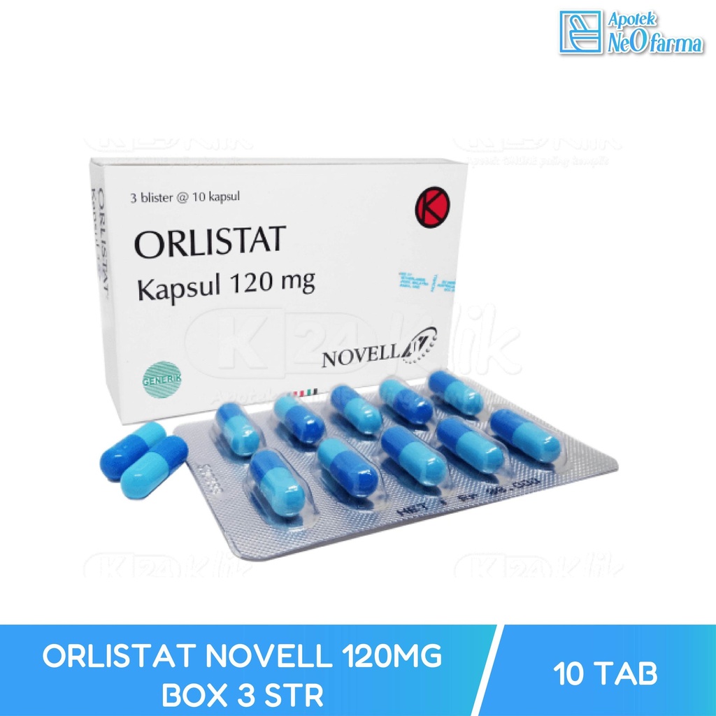 ORLISTAT NOVELL 120MG BOX 3 STR @ 10 CAP