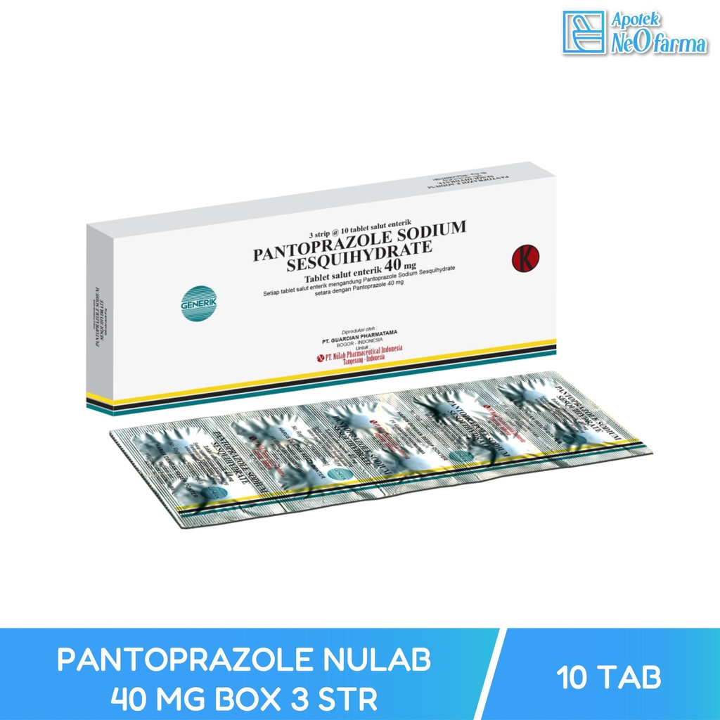 PANTOPRAZOLE NULAB 40 MG BOX 3 STR @ 10 TAB