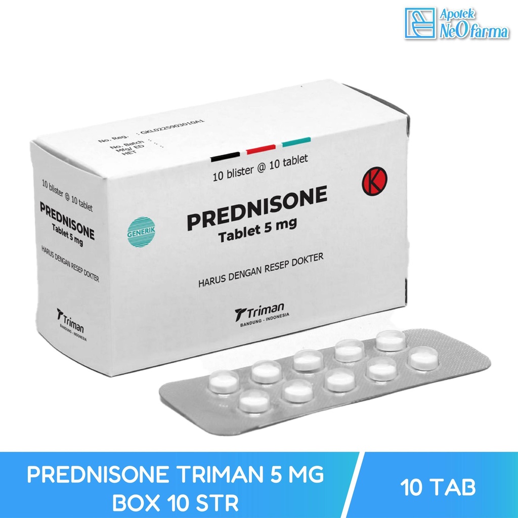PREDNISONE TRIMAN 5 MG BOX 10 STR @ 10 TAB
