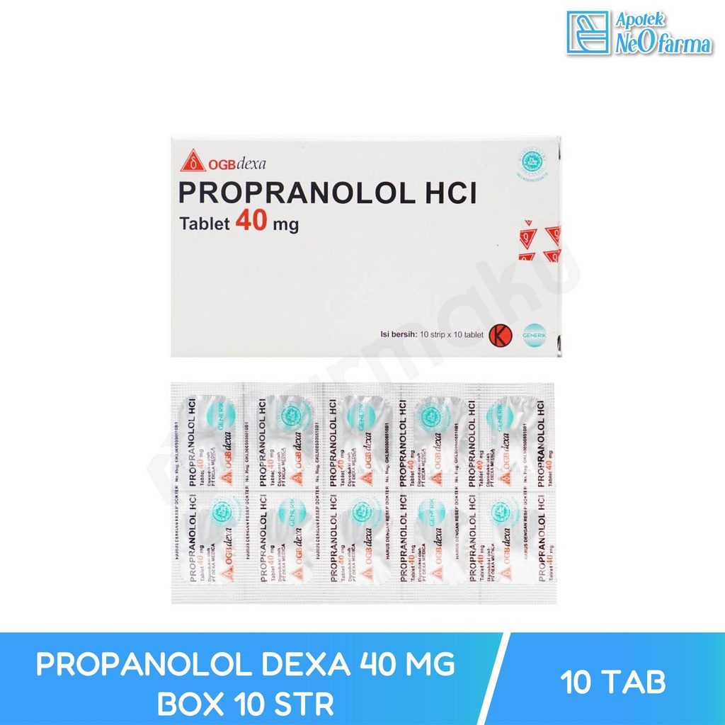 PROPANOLOL DEXA 40 MG BOX 10 STR @ 10 TAB