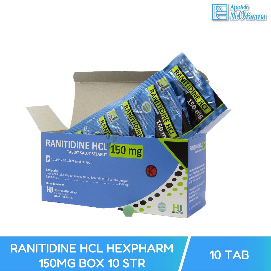 RANITIDINE HCL HEXPHARM 150MG BOX 10 STR @ 10 TAB