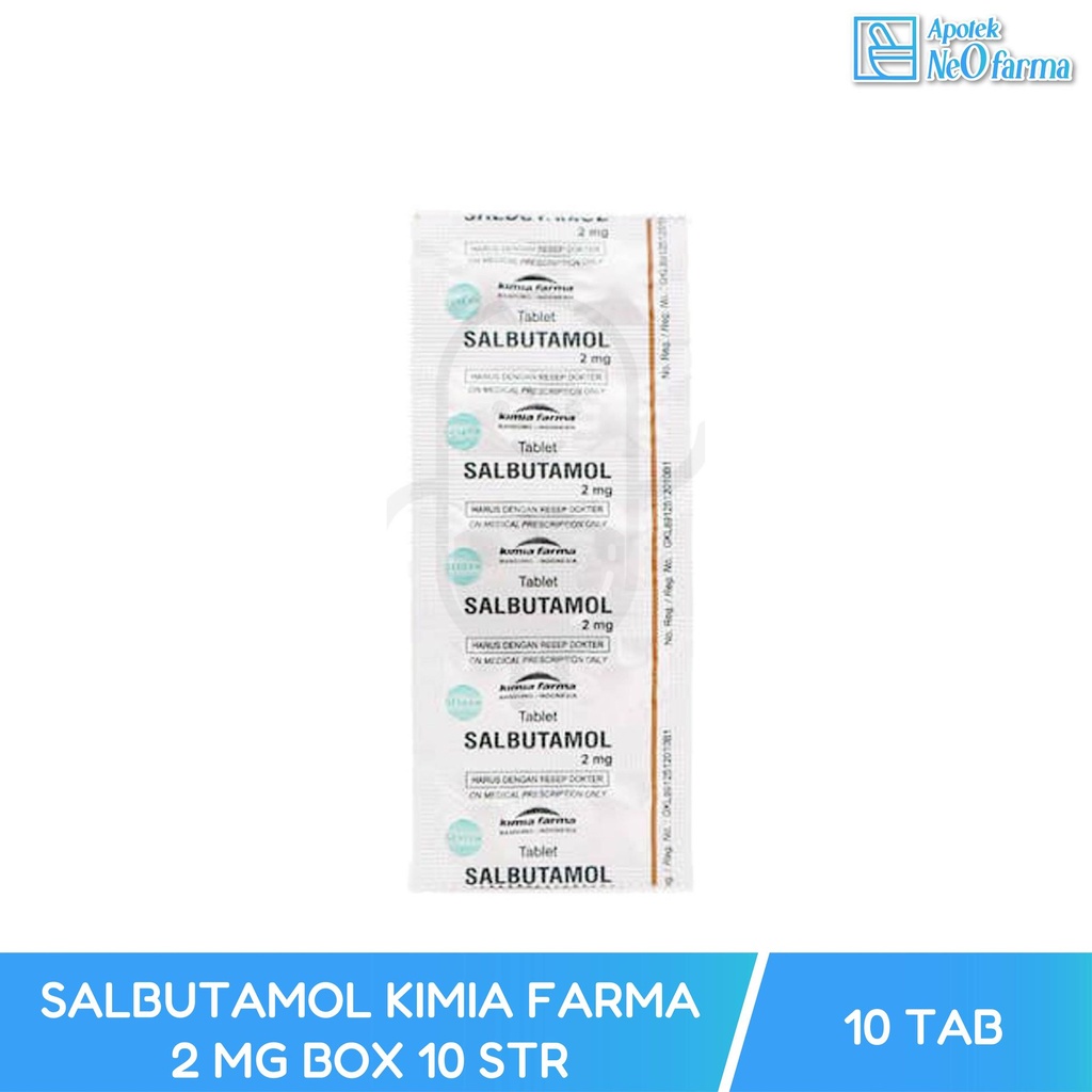 SALBUTAMOL KIMIA FARMA 2 MG BOX 10 STR @ 10 TAB