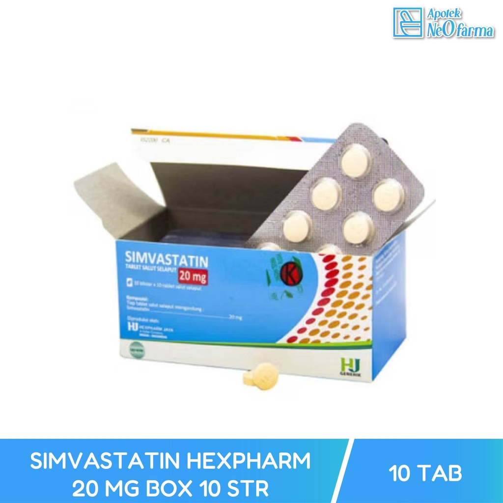 SIMVASTATIN HEXPHARM 20 MG BOX 10 STR @ 10 TAB