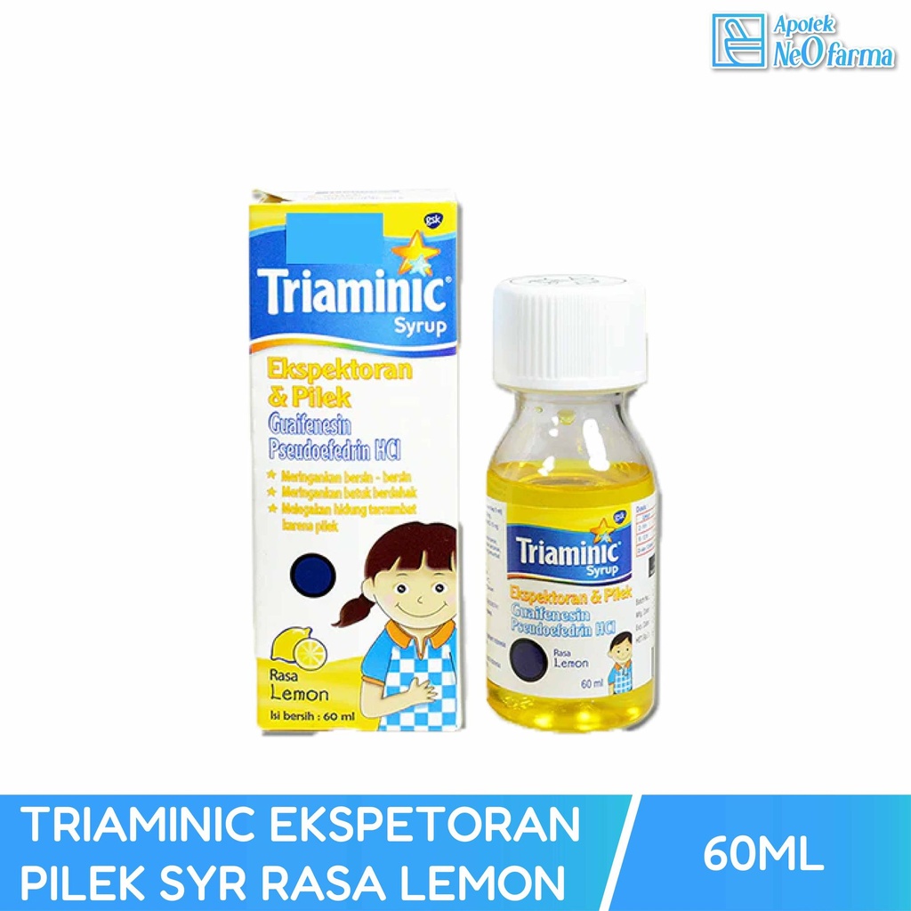 TRIAMINIC EKSPETORAN & PILEK SYR RASA LEMON 60 ML