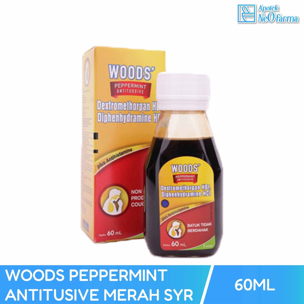 WOODS PEPPERMINT ANTITUSIVE MERAH SYR 60 ML