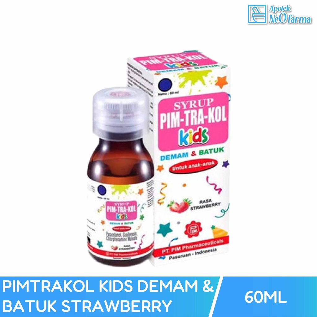PIMTRAKOL KIDS DEMAM & BATUK SYR RASA STRAWBERRY 60 ML