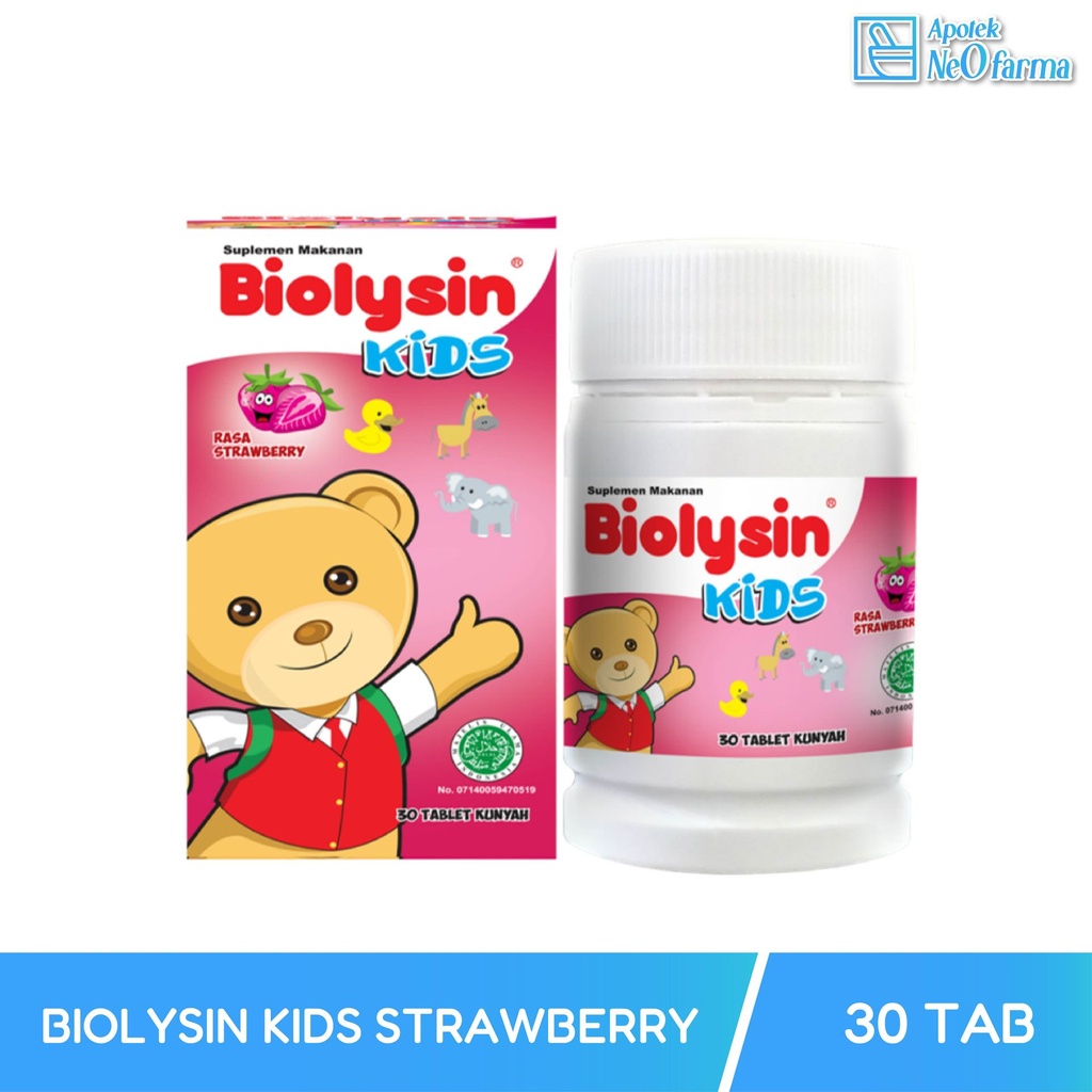 BIOLYSIN ACTIVE KIDS STRAWBERRY 1 BTL @ 30 TAB