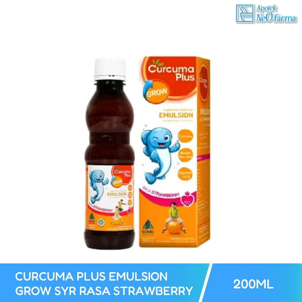 CURCUMA PLUS EMULSION GROW SYR RASA STRAWBERRY 200 ML