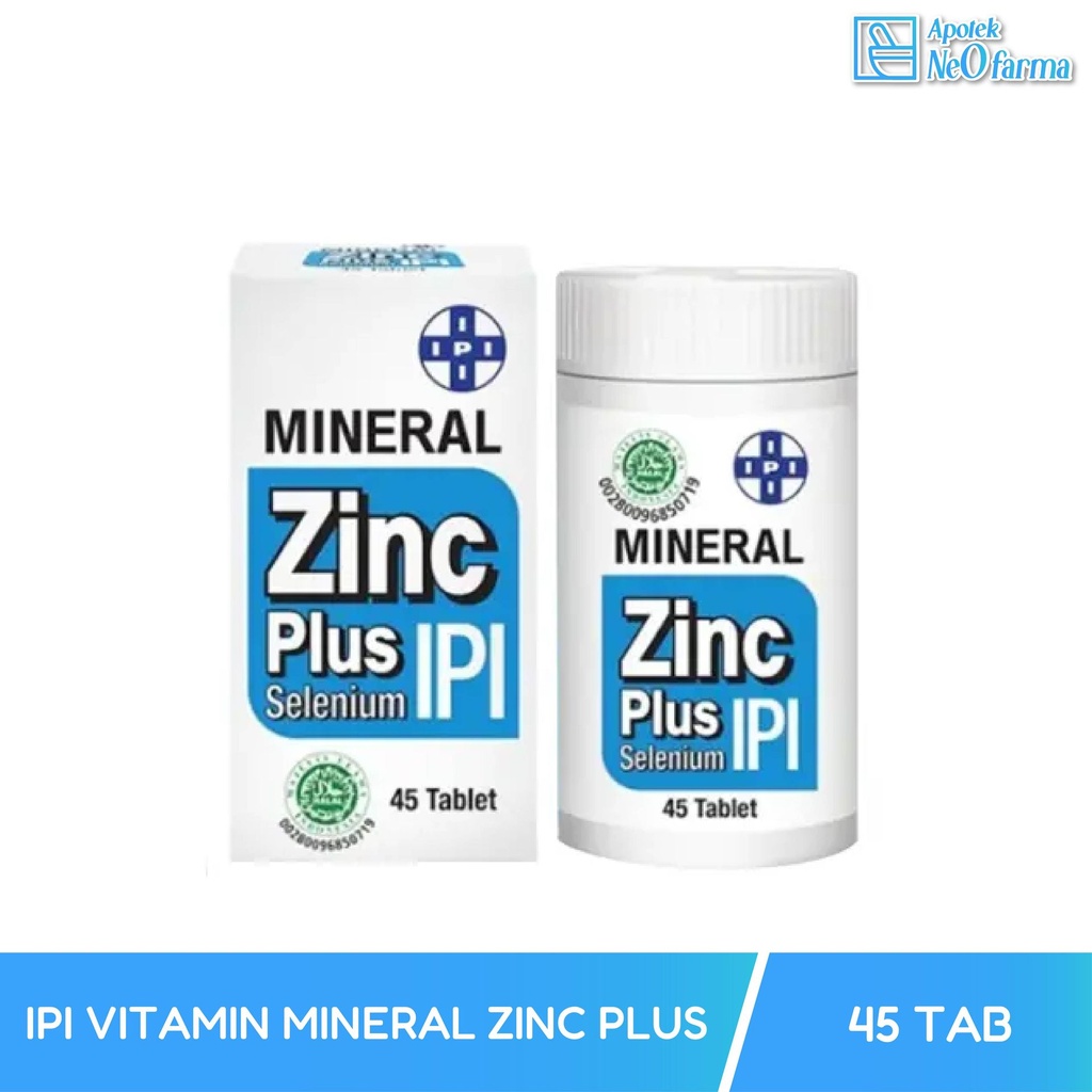 IPI VITAMIN MINERAL ZINC PLUS KEMASAN 1 BOTOL ISI 45 TABLET