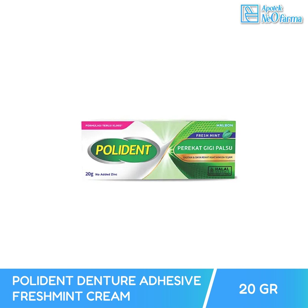 POLIDENT DENTURE ADHESIVE CREAM FRESHMINT 20 GR