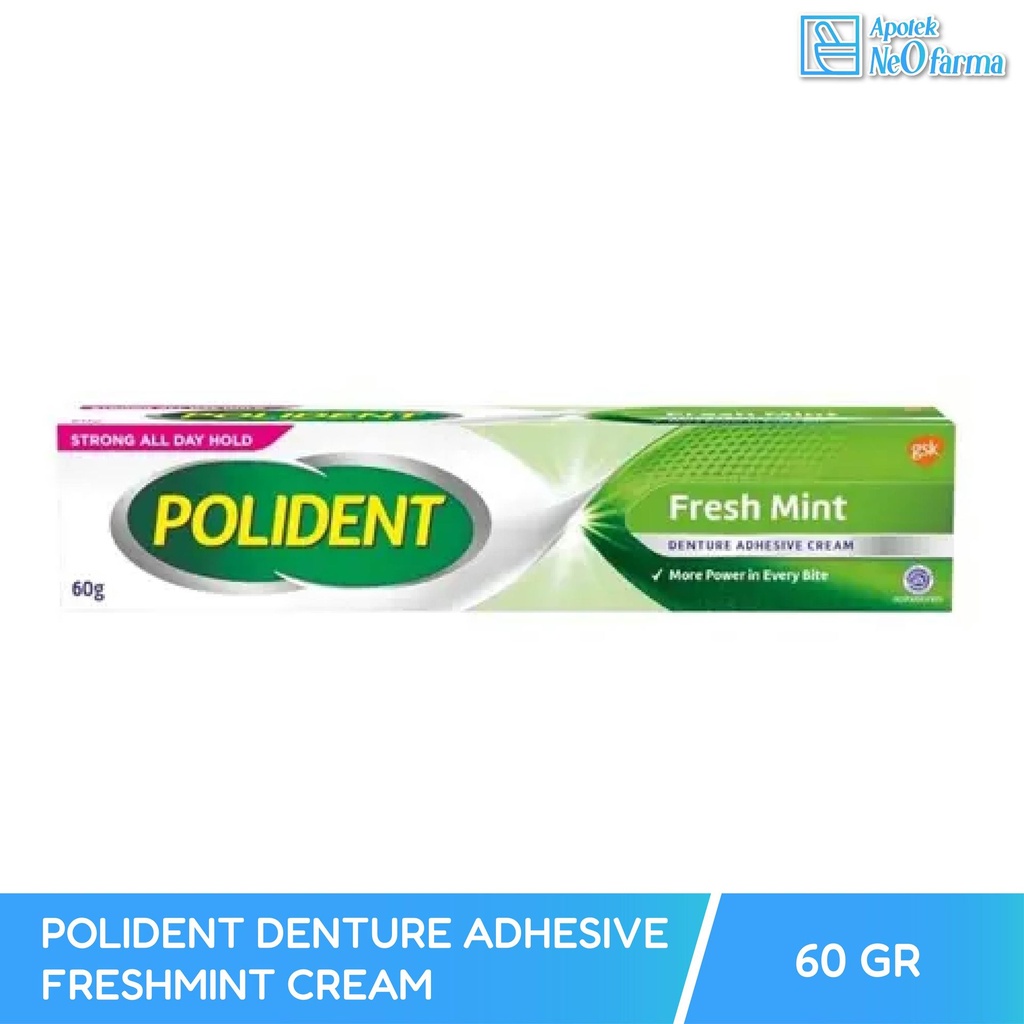POLIDENT DENTURE ADHESIVE FRESHMINT CREAM 60GR