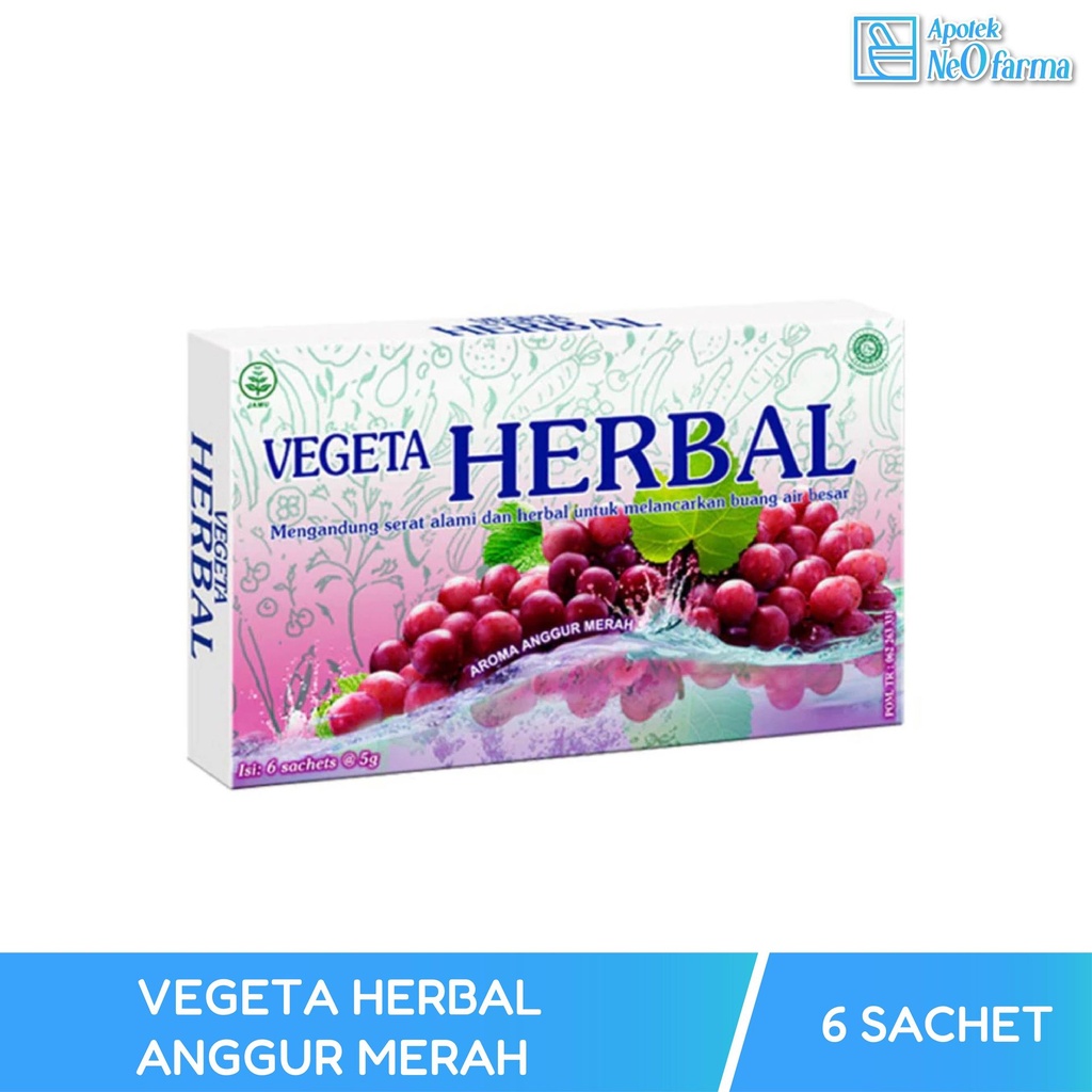 VEGETA HERBAL ANGGUR MERAH BOX 6 SACH @5GR